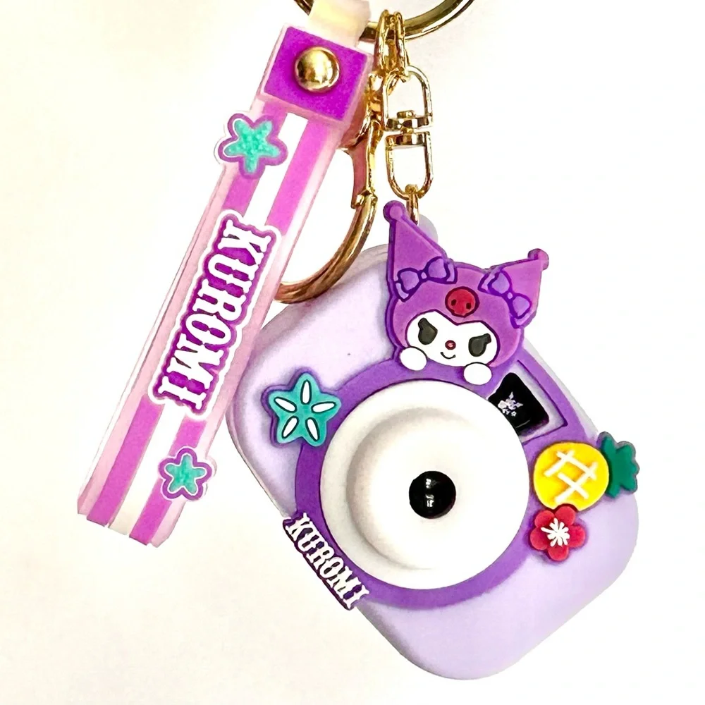 💜Kuromi Camera Adorable Wristlet Keychain Backpack Accessory